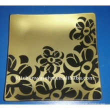 KF20-3 high quality Tempered glass plate with golden color